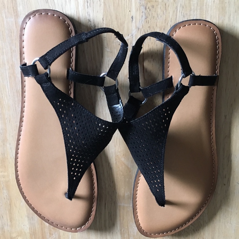 Black sheer sandals